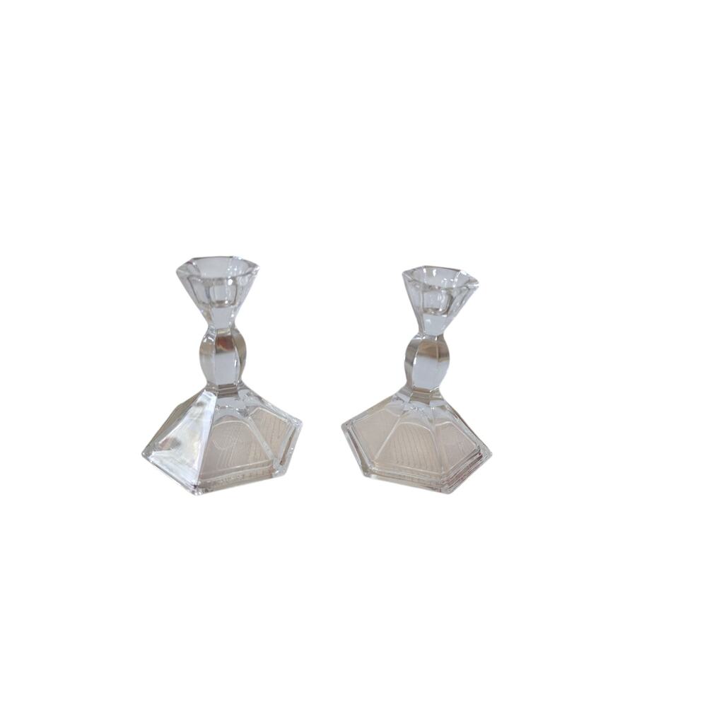 Crystal Candle Holders 24% Lead Crystal Made in the USA Pair